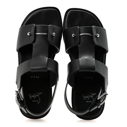 Christian Louboutin Calfskin Mens Chambeliss Sandals 41 Black 2 of 9