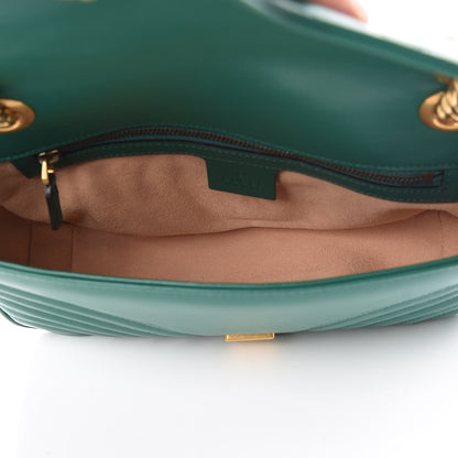 Gucci Calfskin Matelasse Small GG Marmont Shoulder Bag Emerald Green 7 of 9