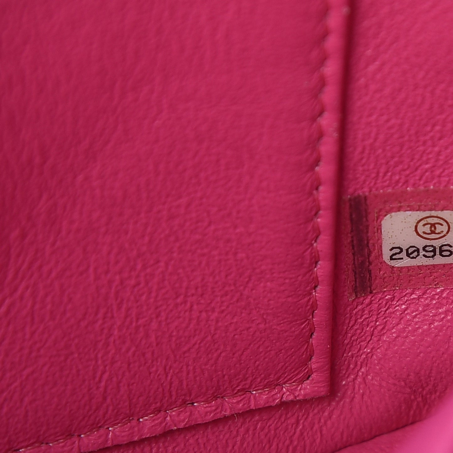 Lambskin Chevron Quilted Extra Mini Rectangular Flap Dark Pink