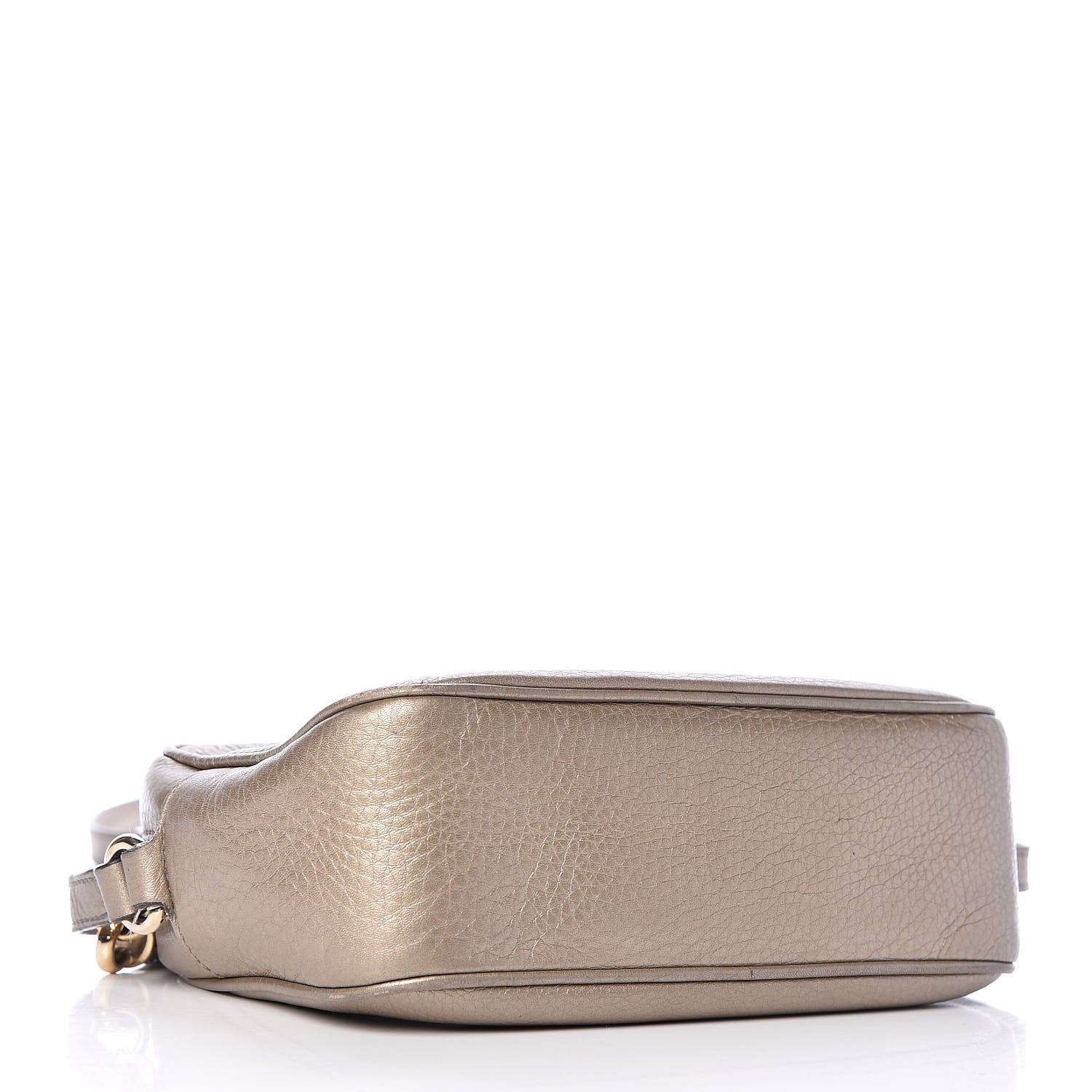 Gucci Metallic Pebbled Calfskin Small Soho Disco Bag Golden Beige 4 of 13