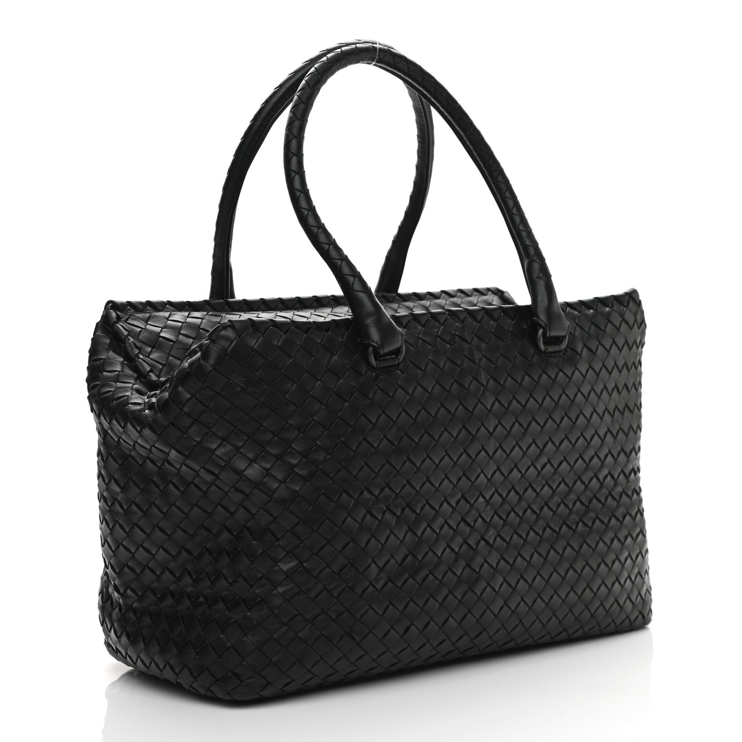 Nappa Intrecciato Brick Tote Black
