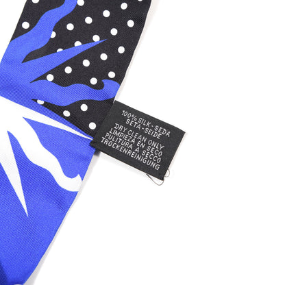 Hermes Silk Astrologie a Pois Twilly Bleu Royal Black White 3 of 4