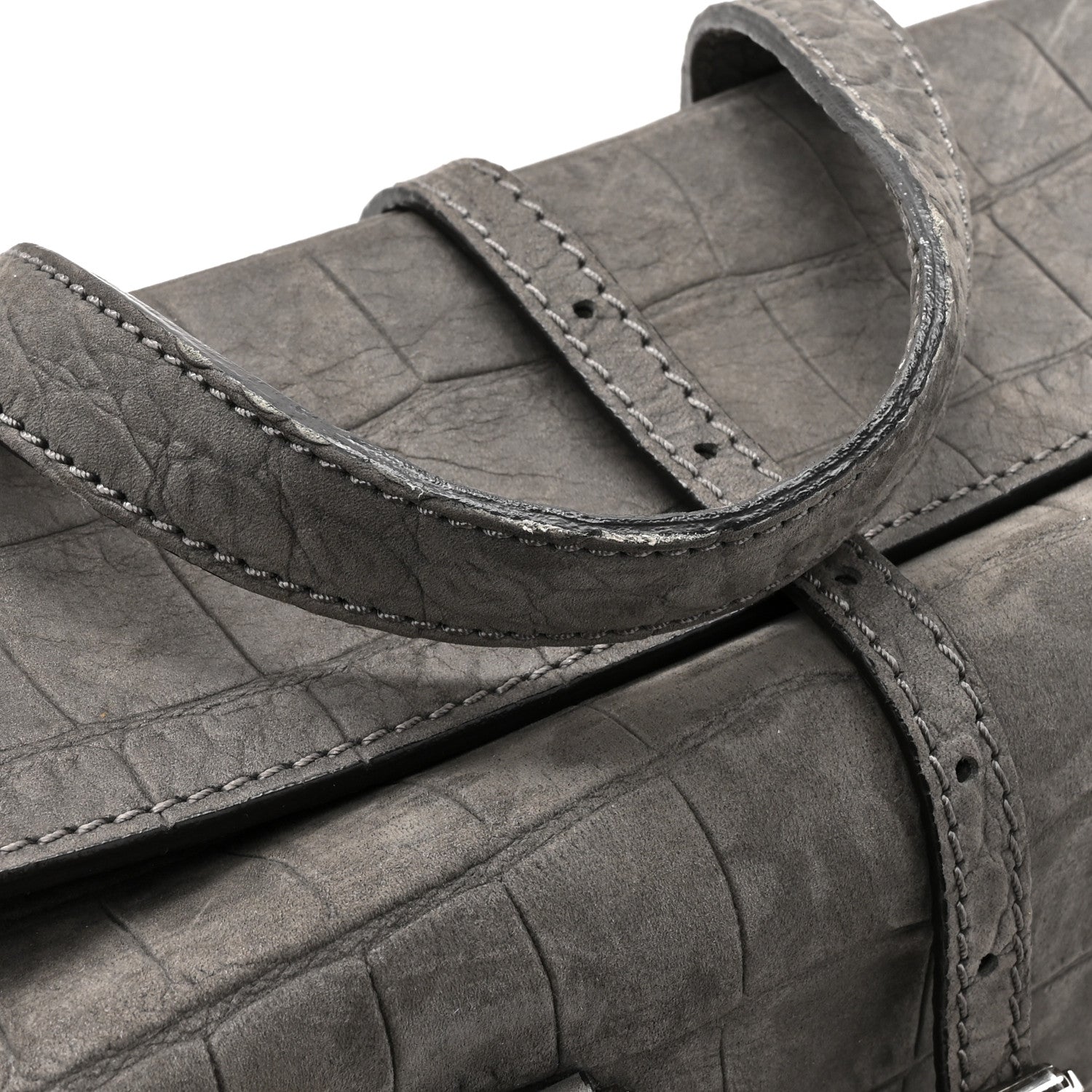 Mulberry Nubuck Crocodile Embossed Small Roxette Grey 12 of 16