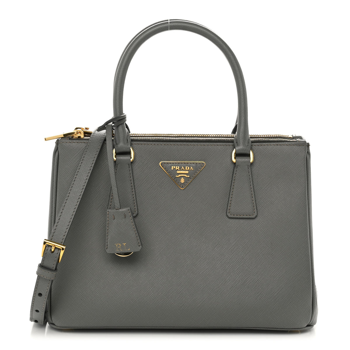 Saffiano Lux Small Galleria Double Zip Tote Ardesia
