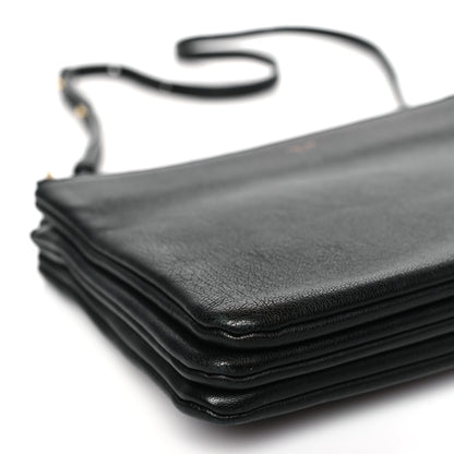Celine Lambskin Small Trio Crossbody Bag Black 9 of 12