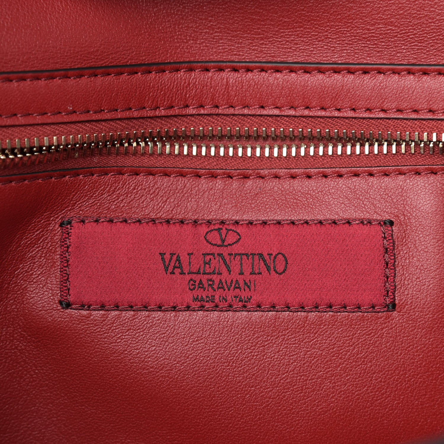 Valentino Garavani Nappa Rockstud Spike Wallet on Chain Rosso Valentino 6 of 9