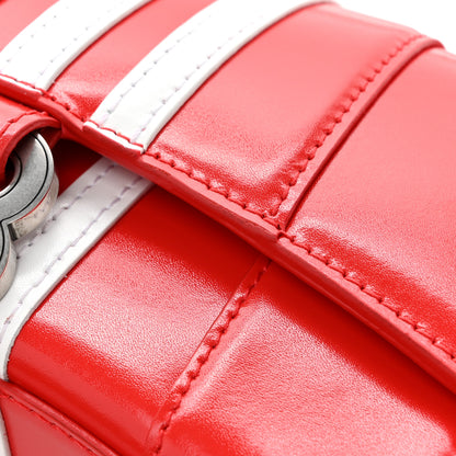 Balenciaga X ADIDAS Shiny Box Calfskin Hourglass Top Handle Bag XS Bright Red 12 of 16