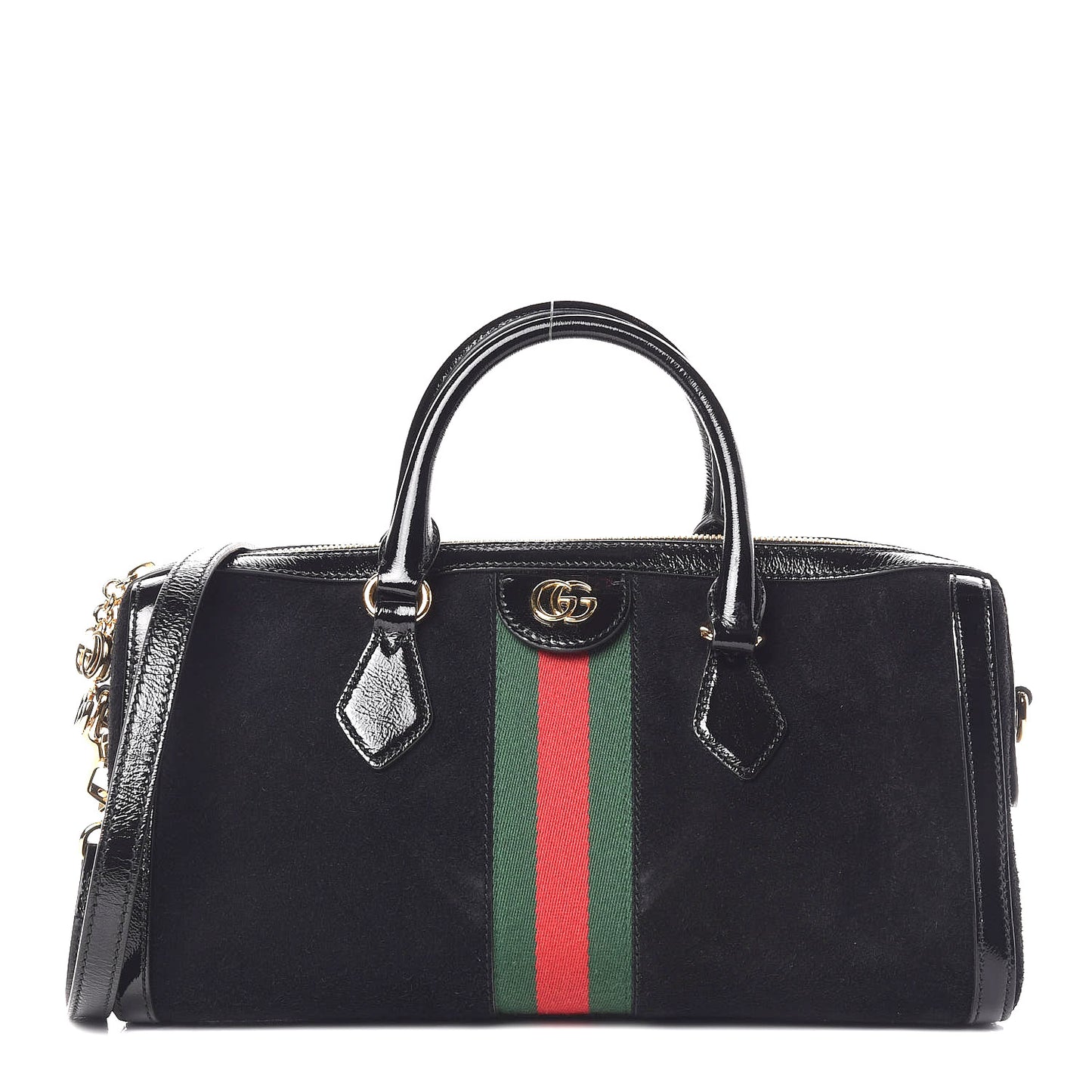 Suede Patent GG Web Medium Ophidia Boston Black