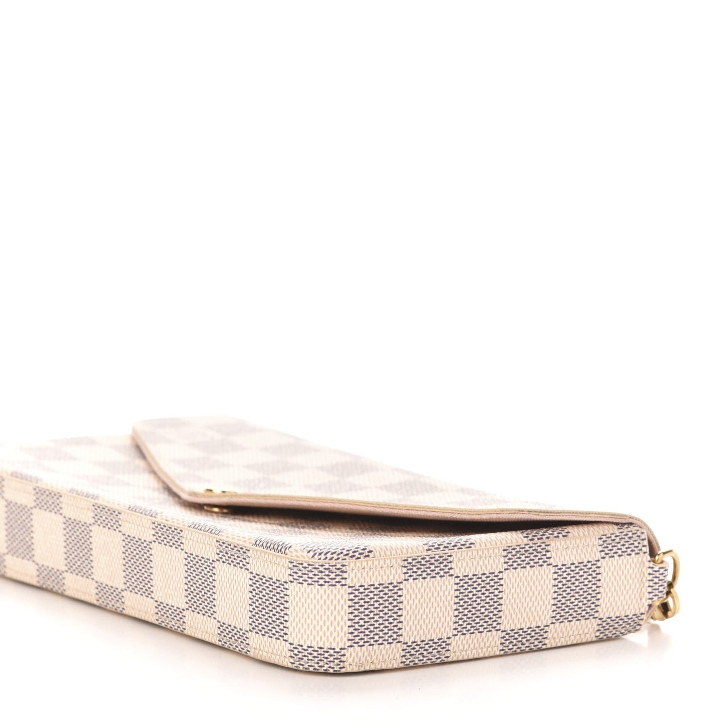 Louis Vuitton Damier Azur Pochette Felicie Chain Wallet Rose Ballerine 9 of 15