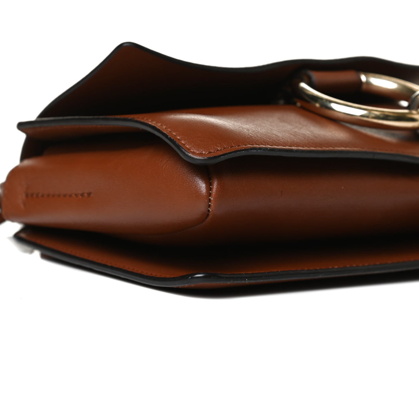 Suede Calfskin Small Faye Shoulder Bag Tobacco