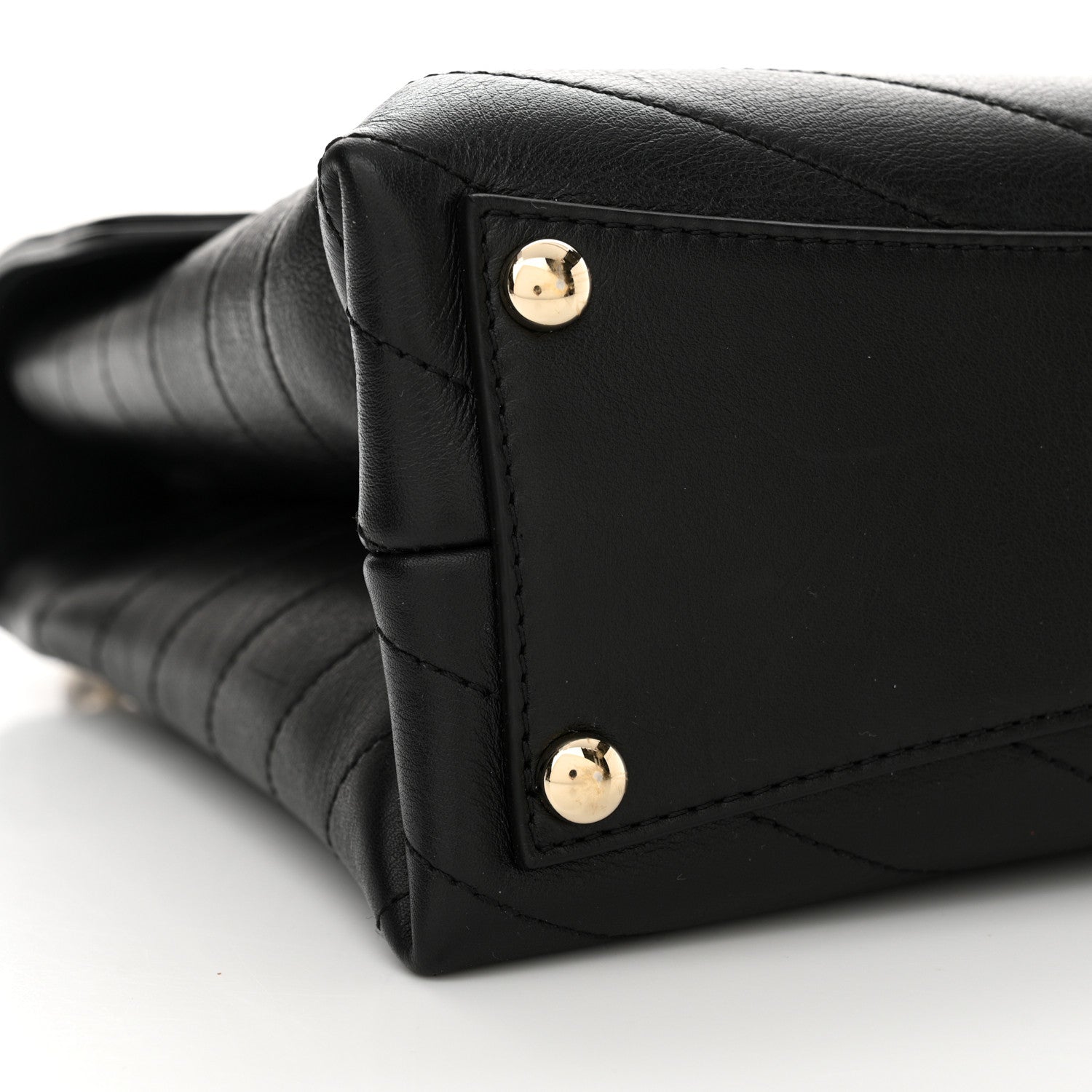 Chanel Calfskin Chevron Stitched Medium Coco Flap Bag Black 9 of 12