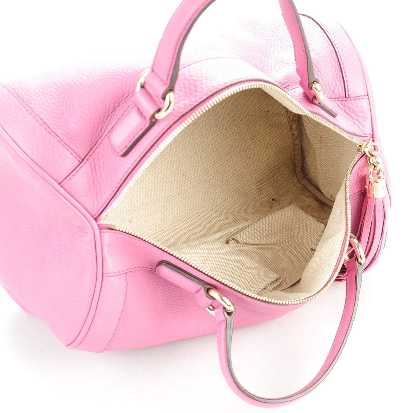 Pebbled Calfskin Medium Soho Boston Fresia Rose