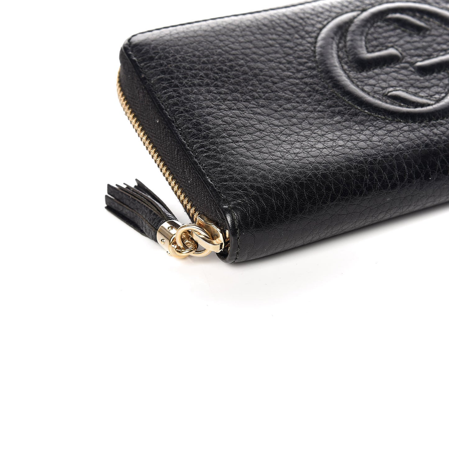 Pebbled Calfskin Soho Zip Around Wallet Black