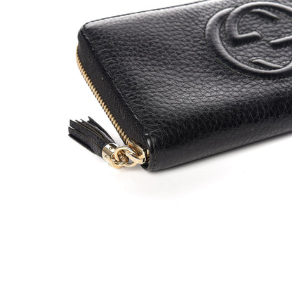 Gucci Pebbled Calfskin Soho Zip Around Wallet Black 8 of 10