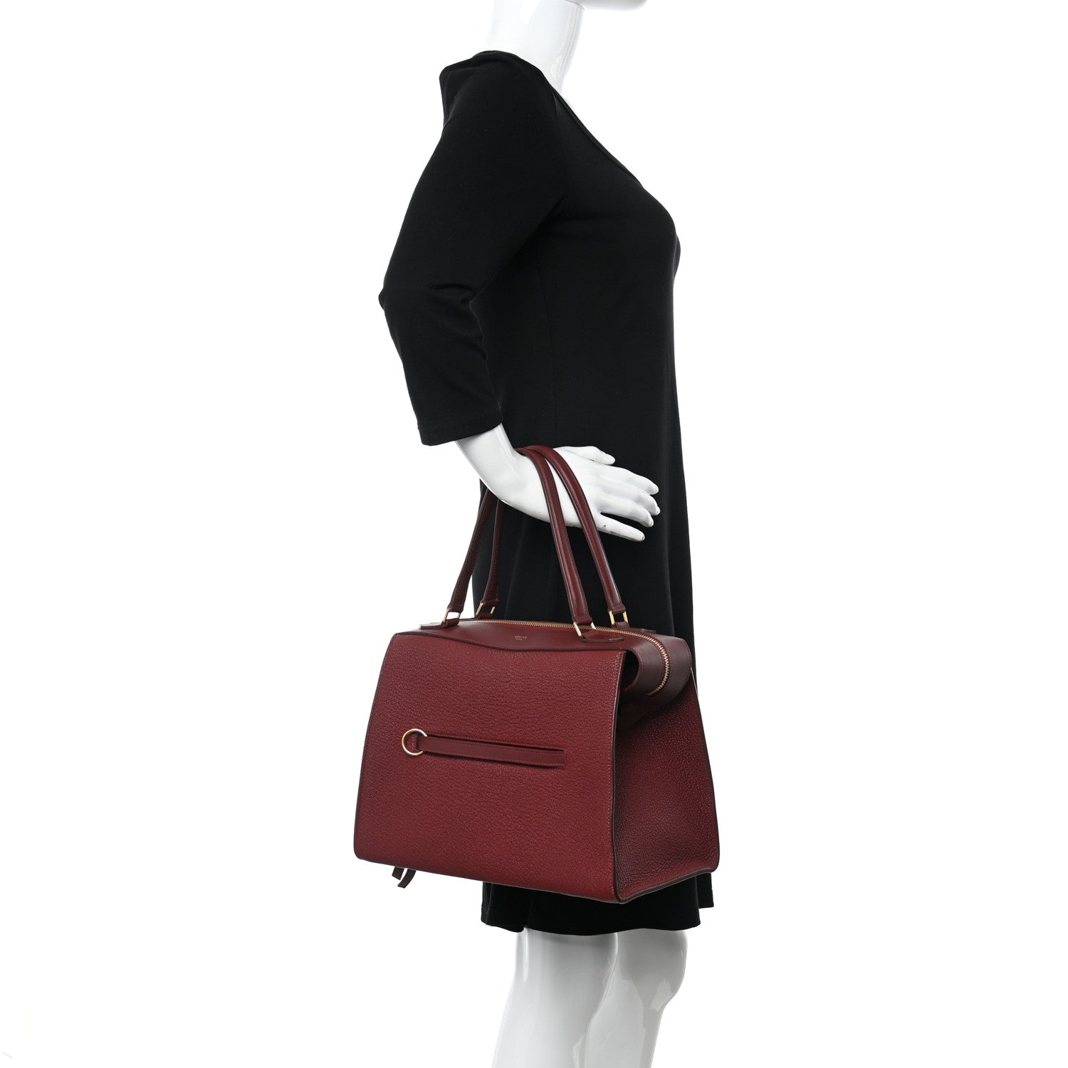 Celine Bullhide Calfskin Small Ring Bag Dark Ruby 2 of 13