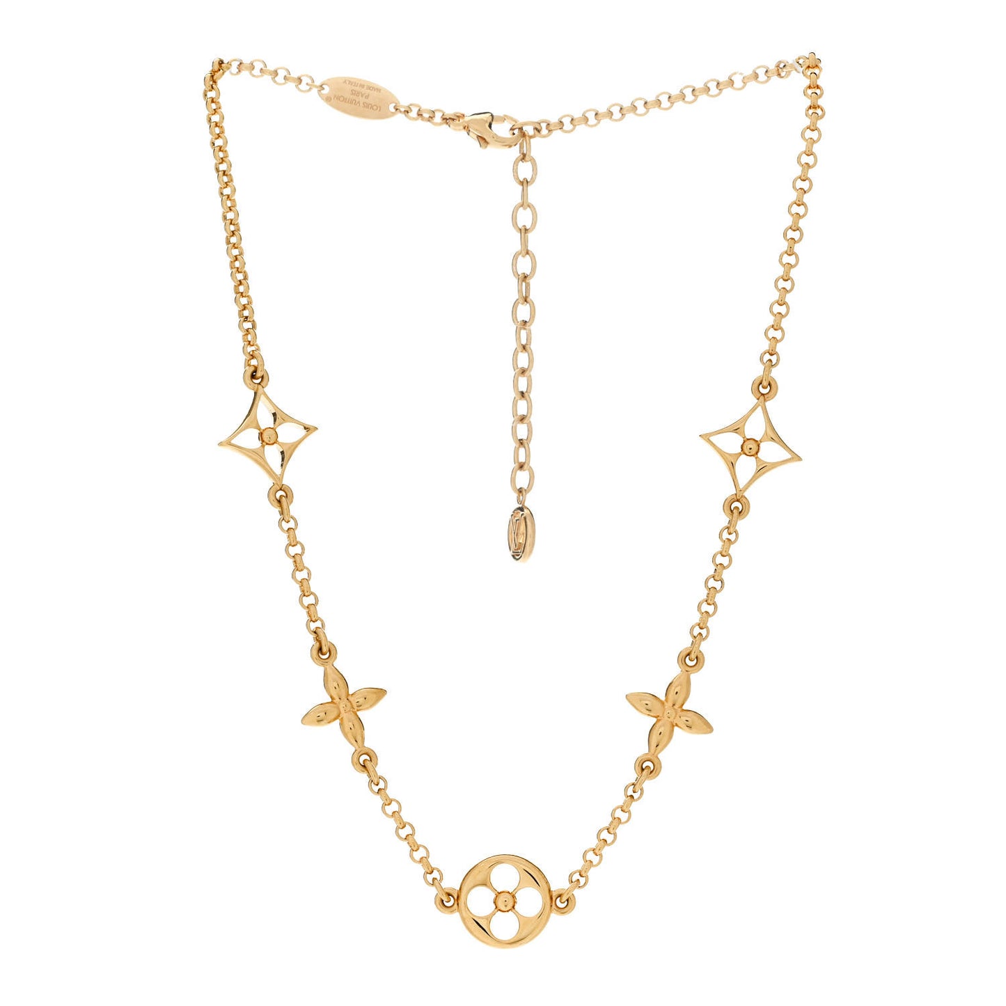 Monogram Flower Necklace Gold