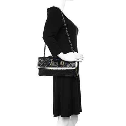 Chanel Lambskin East West Mademoiselle Flap Black 2 of 9