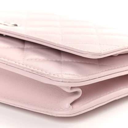 Chanel Lambskin Quilted Wallet On Chain WOC Light Pink 11 of 13