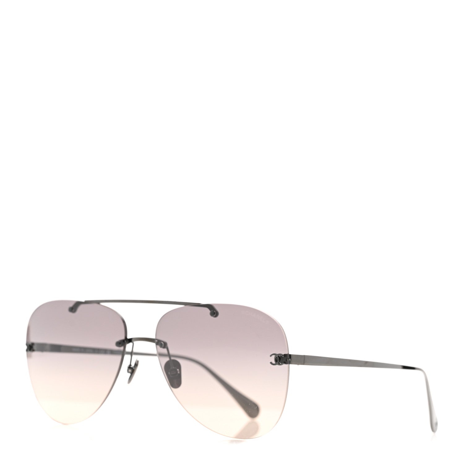 Chanel Titanium CC Pilot Aviator Sunglasses 4285-T Dark Grey 1 of 8