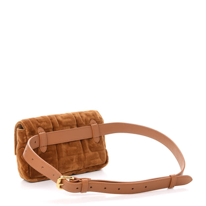 Fendi Velvet FF Embossed Hip Belt Baguette Bag Caramel 3 of 11