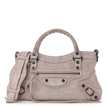 Balenciaga Metallic Craquele Calfskin Suede Classic Hardware First Old Rose 3 of 10