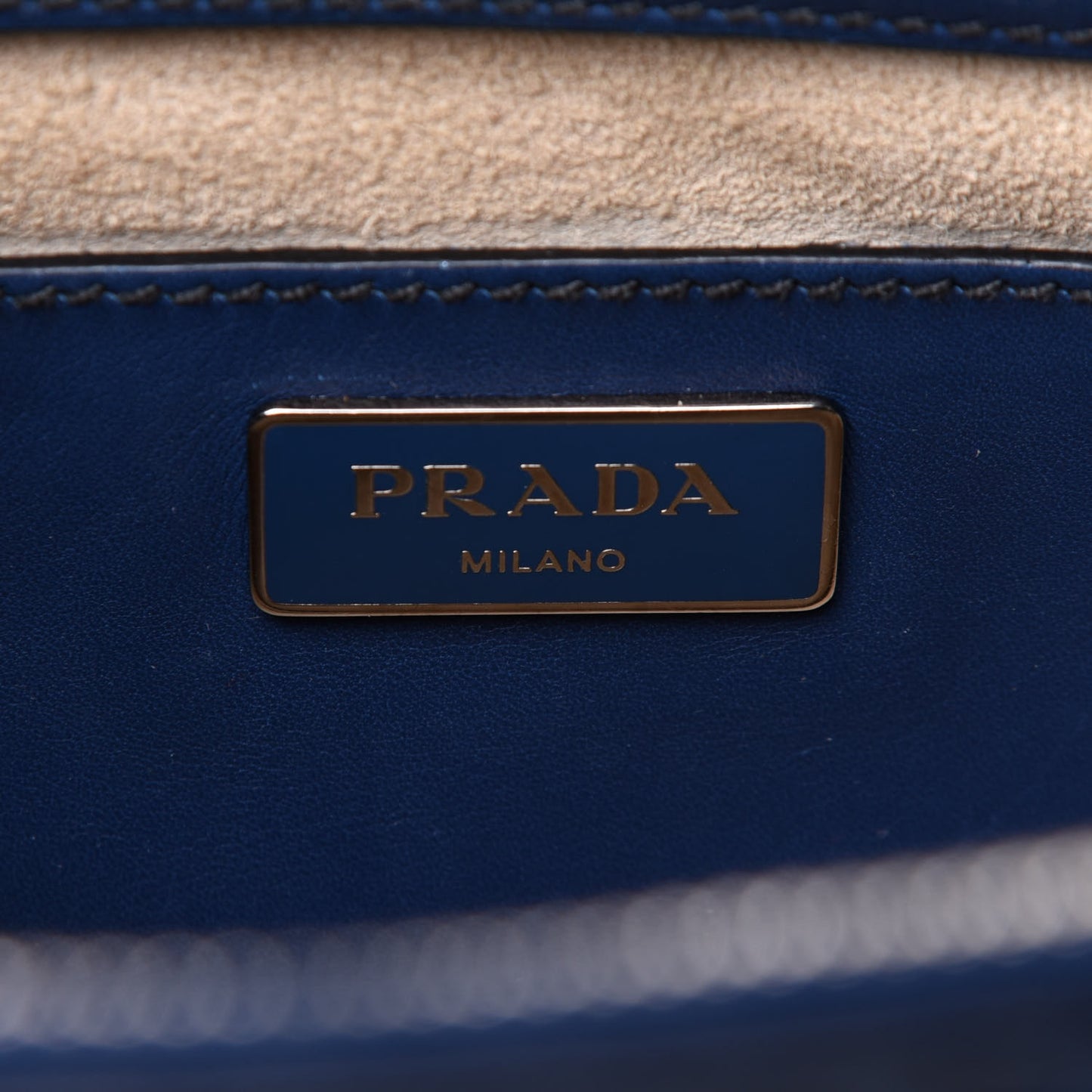 City Calf Hand Stitched Small Galleria Double Zip Tote Bluette