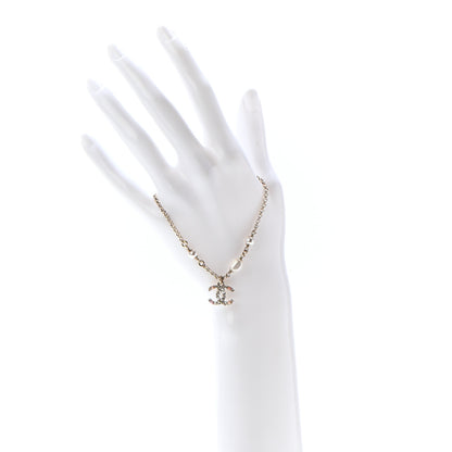 Chanel Pearl Crystal CC Charm Bracelet Light Gold Pink 2 of 5