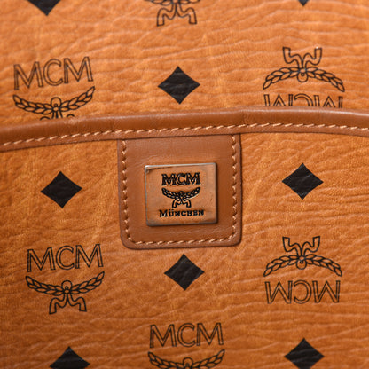 MCM Visetos Crocodile Embossed Medium Liz Shopper Tote Cognac 7 of 10