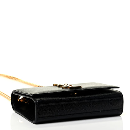 Saint Laurent Grain De Poudre Small Monogram Kate Satchel Black 3 of 4