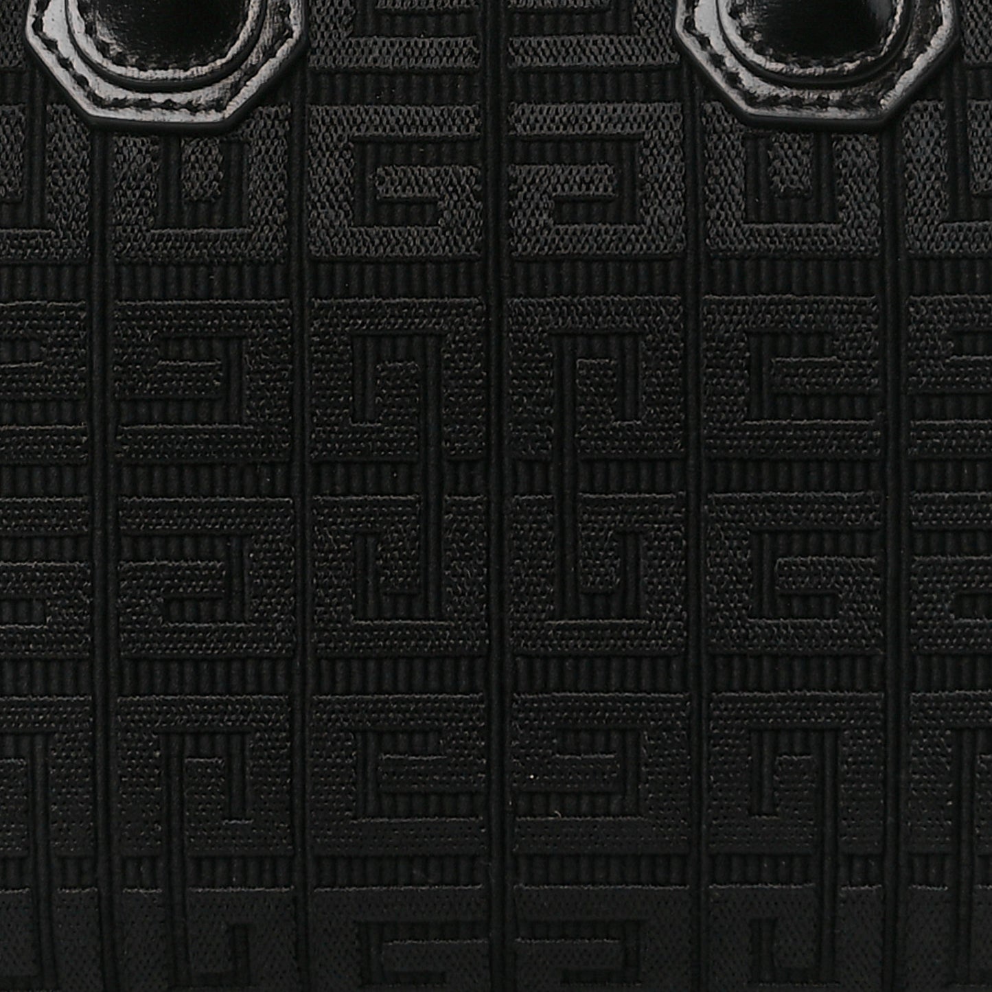 Canvas Jacquard Embroidered Calfskin 4G Mini Antigona Black