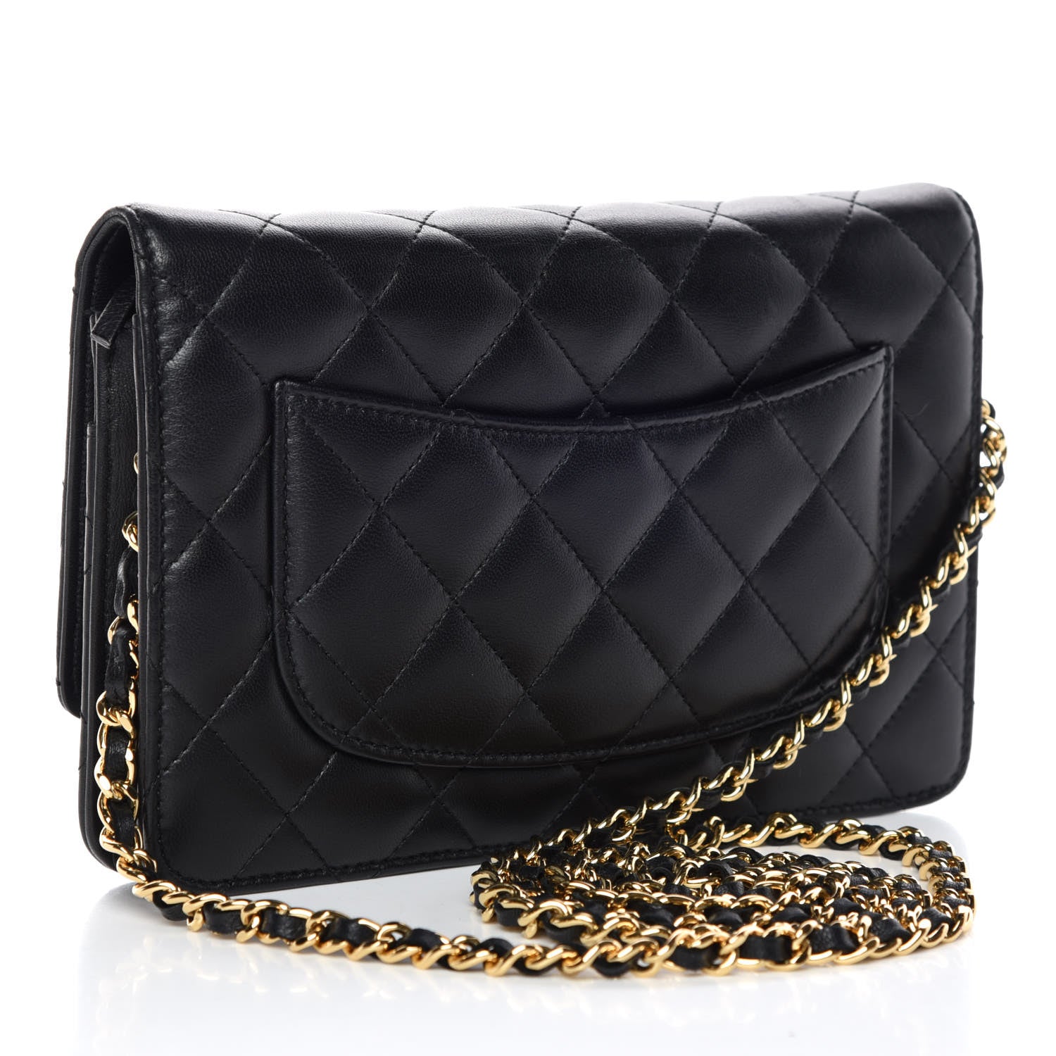 Chanel Lambskin Quilted Wallet On Chain WOC Black 3 of 11