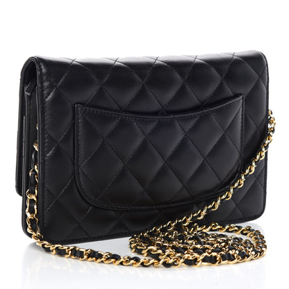 Chanel Lambskin Quilted Wallet On Chain WOC Black 3 of 11