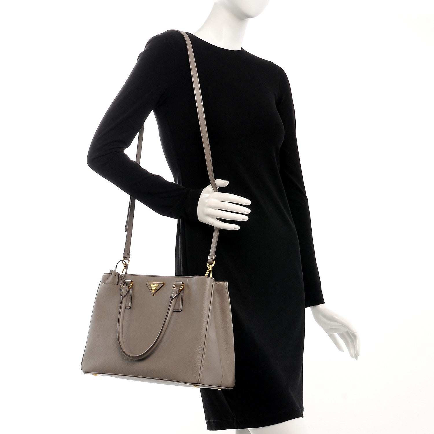 Prada Saffiano Lux Medium Tote Argilla 2 of 17