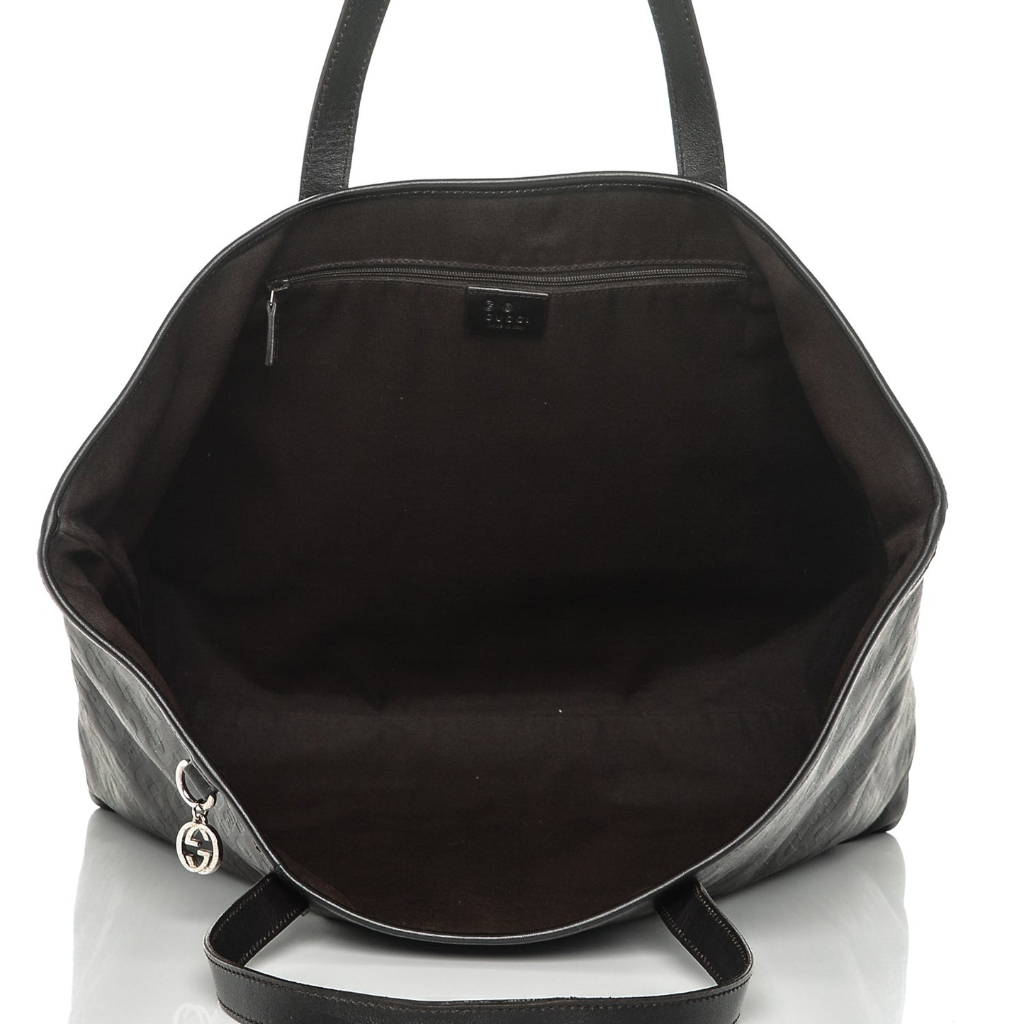Calfskin Horsebit Embossed Large Tote Dark Brown