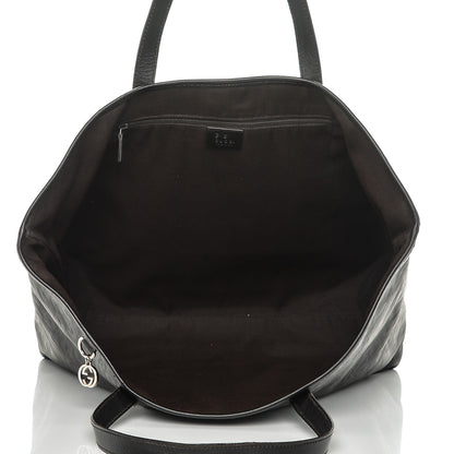 Gucci Calfskin Horsebit Embossed Large Tote Dark Brown 5 of 7