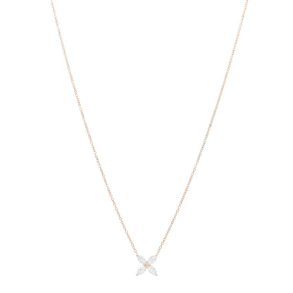 Tiffany 18K Rose Gold Diamond Medium Victoria Necklace 1 of 5