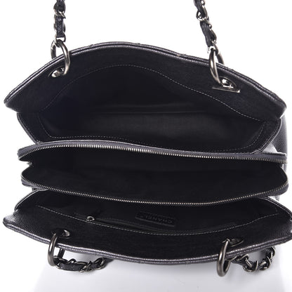 Chanel Iridescent Quilted Chic Caviar Shopping Tote Dark Silver 5 of 7