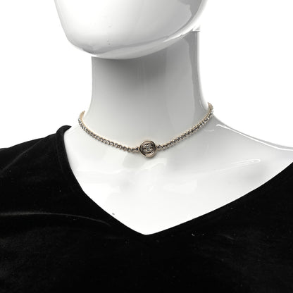 Chanel Crystal CC Chain Short Necklace Gold 2 of 5