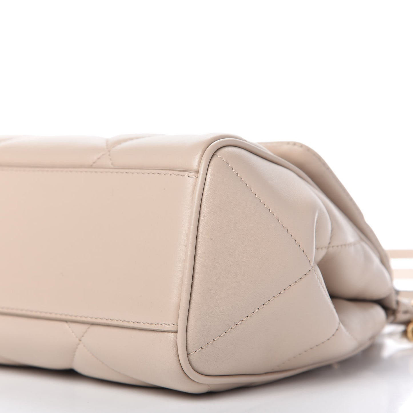Calfskin Quilted Small Miss Sicily Satchel Beige