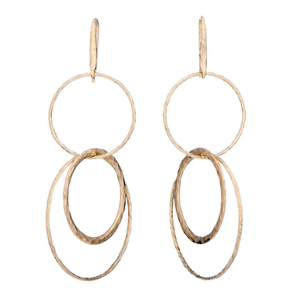 Tiffany 18K Yellow Gold Hammered Paloma Picasso Hammered Circles Earrings 1 of 4