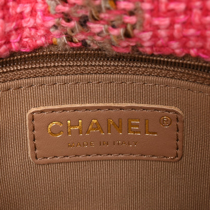 Chanel Wool Tweed Quilted Small Elegant Chain Flap Pink Brown 6 of 10