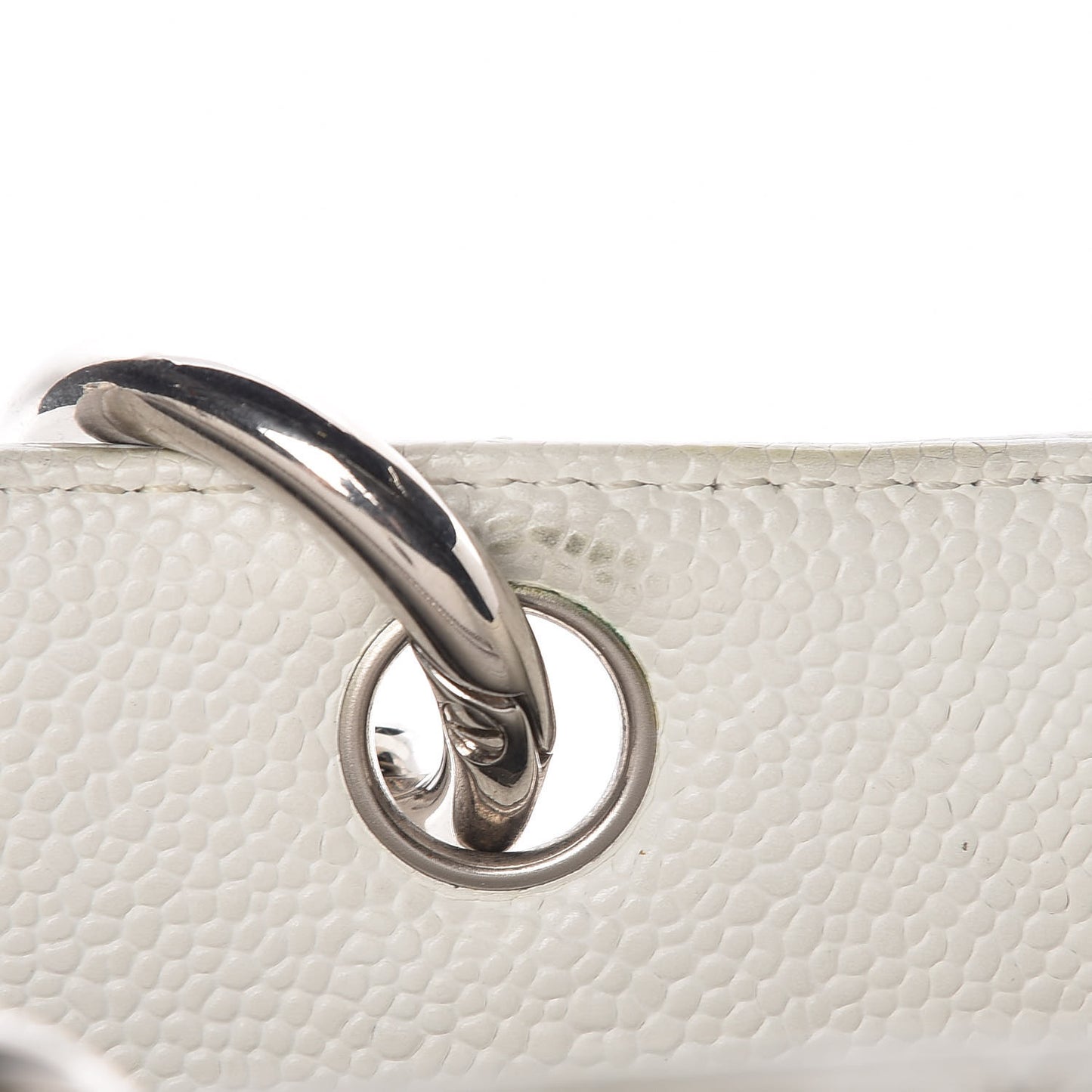 Caviar Quilted Grand Shopping Tote GST White