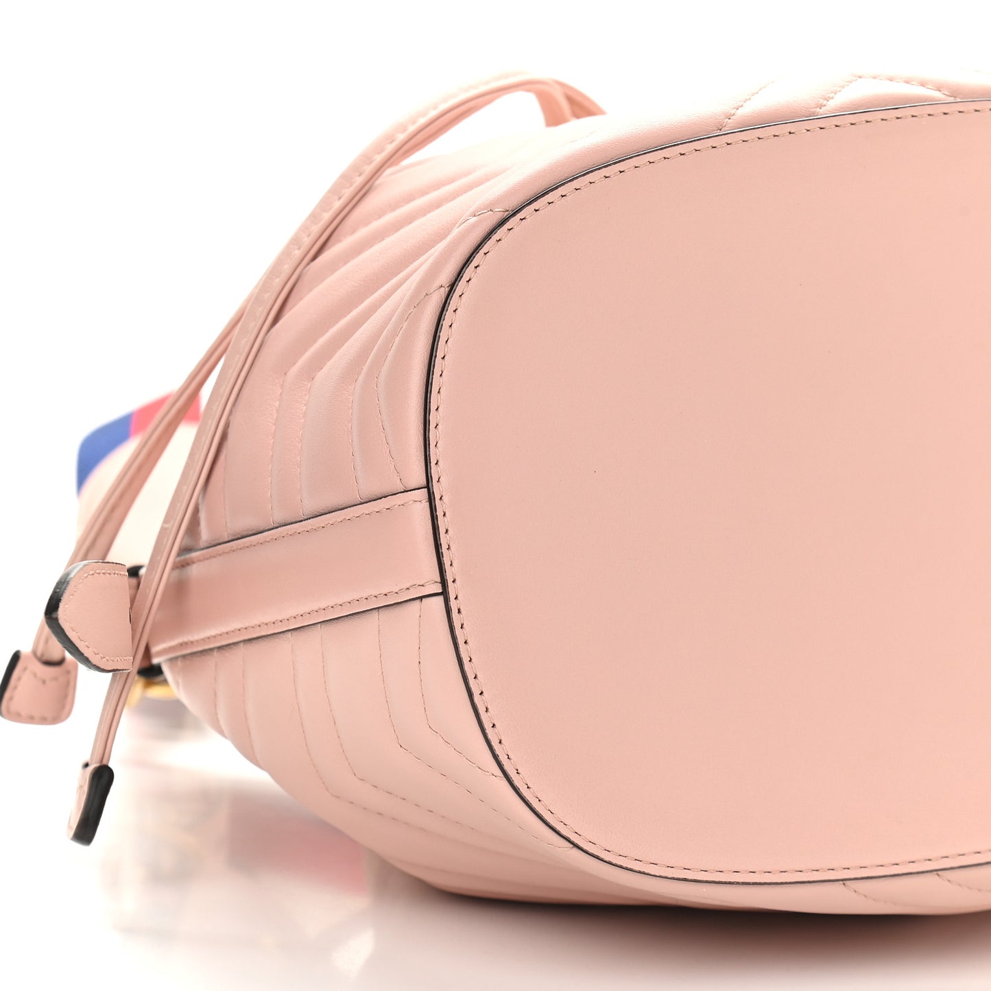 Calfskin Matelasse Sylvie Web GG Marmont Bucket Bag Perfect Pink