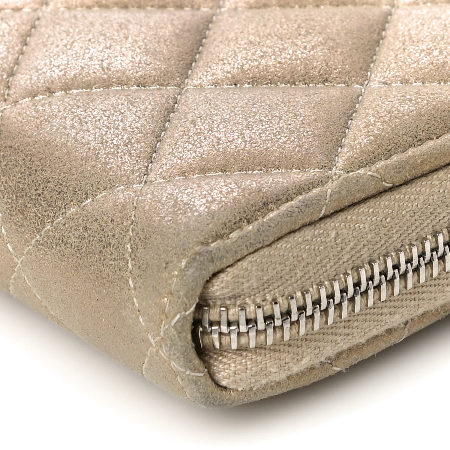 Chanel Metallic Lambskin Quilted Gusset Wallet Gold 10 of 13