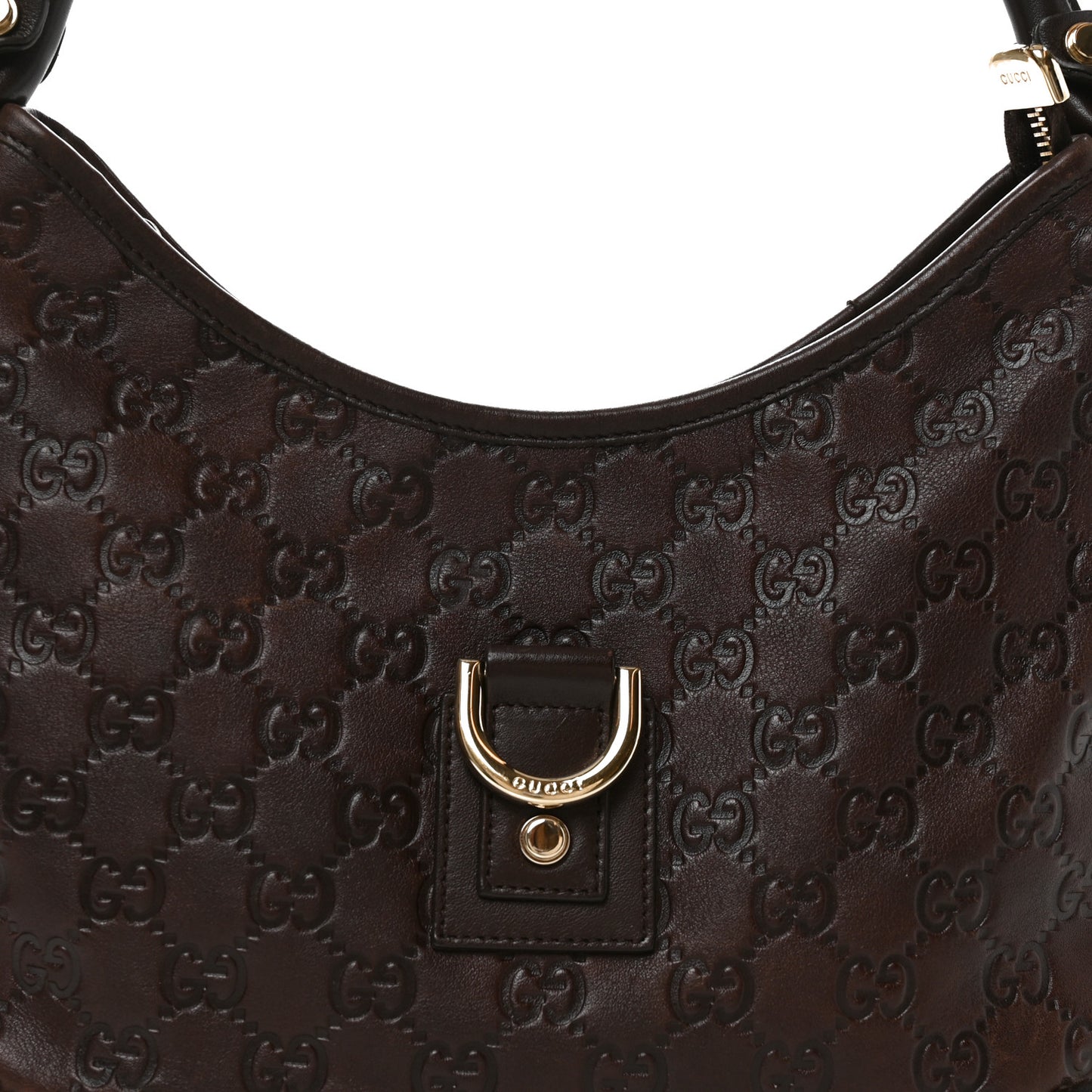 Guccissima Medium Abbey D Ring Hobo Chocolate