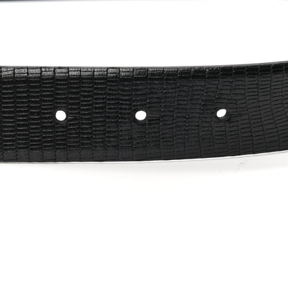 Chanel Lizard Embossed Calfskin Gripoix Poured Glass Along The Nile CC Belt 75 30 Black Gold Orange 3 of 6