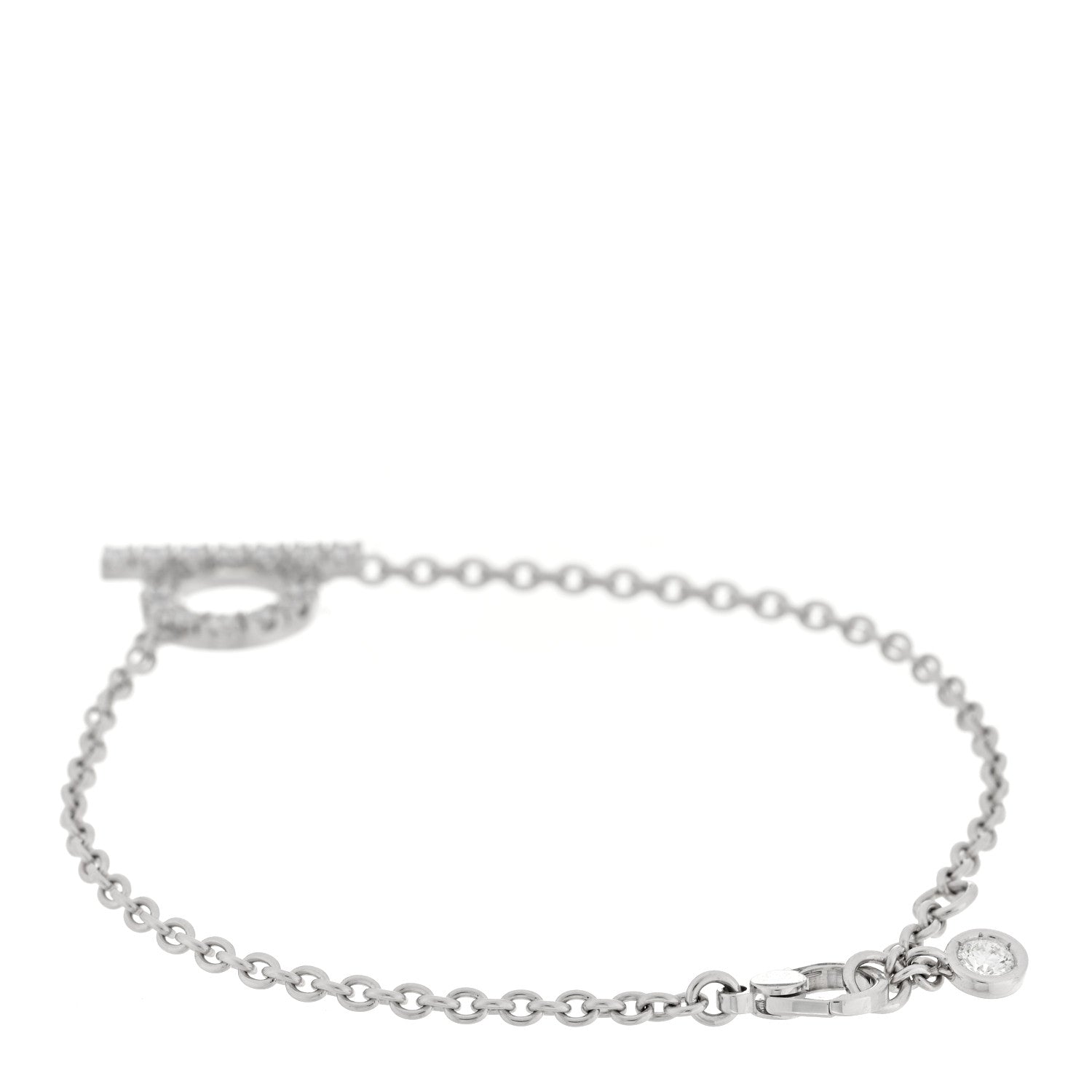 Hermes 18K White Gold Diamond Finesse Bracelet SH 2 of 4
