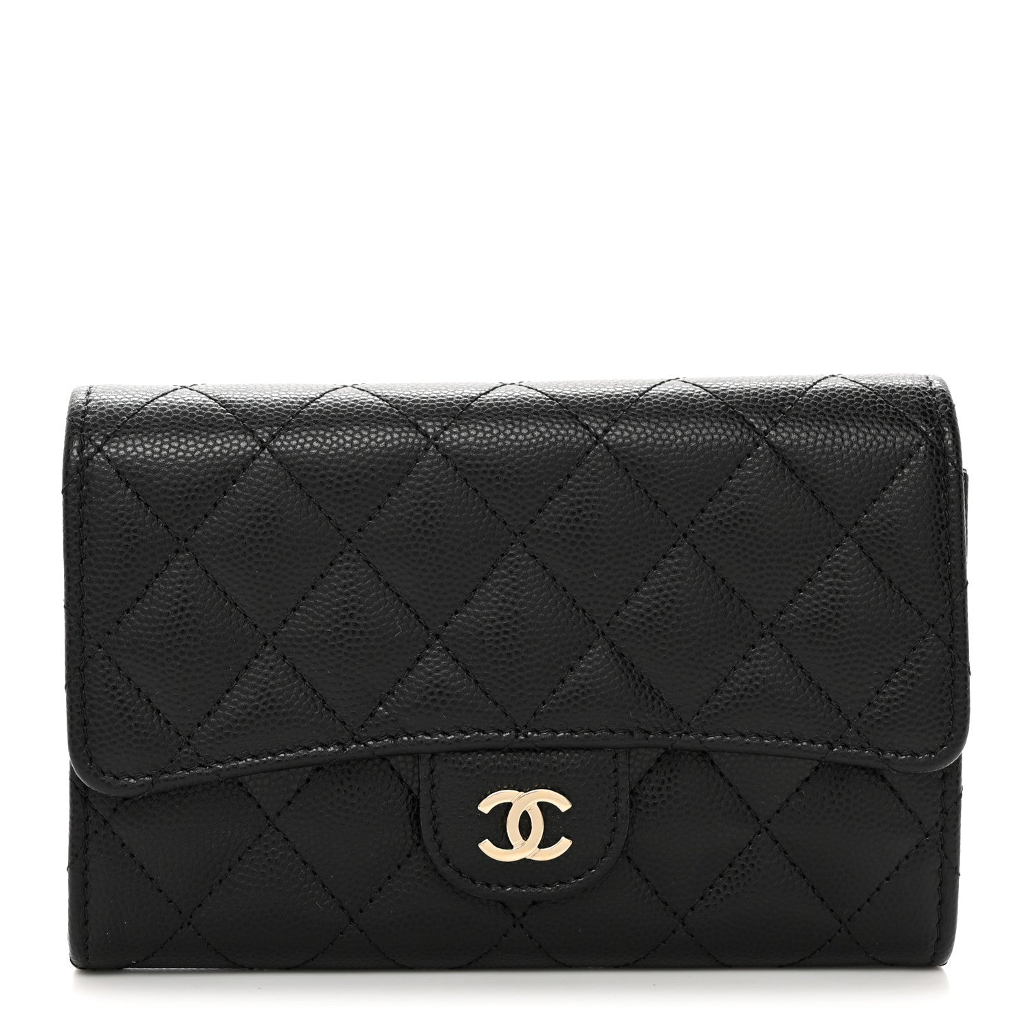 Chanel Caviar Quilted Medium Flap Wallet Black 1 of 9