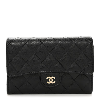 Chanel Caviar Quilted Medium Flap Wallet Black 1 of 9