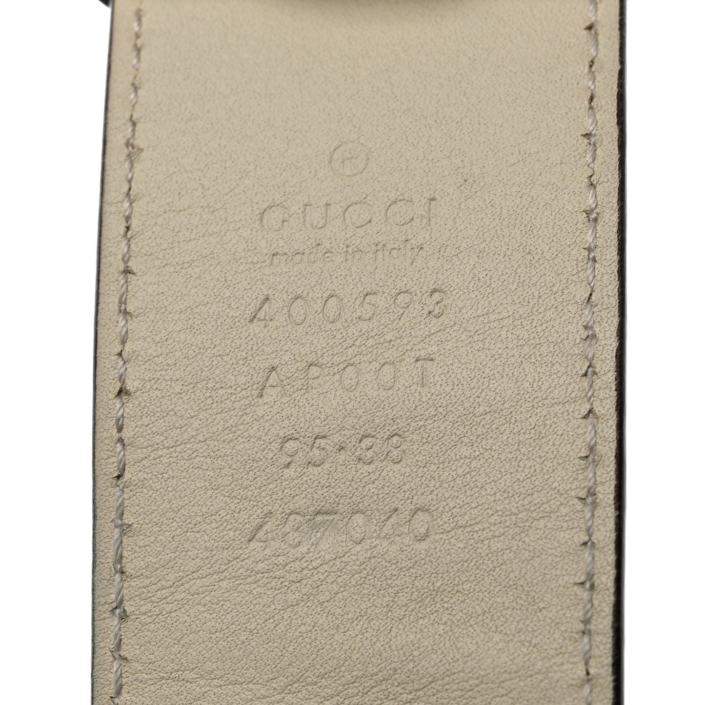 Calfskin Double G 40mm Belt 95 38 Mystic White